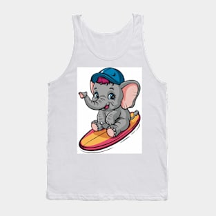 Baby Elephant Surfer Tank Top